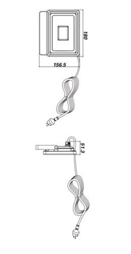 LED-Strahler 2 m H05RN-F 3x1 mm² IP65 TECWERK