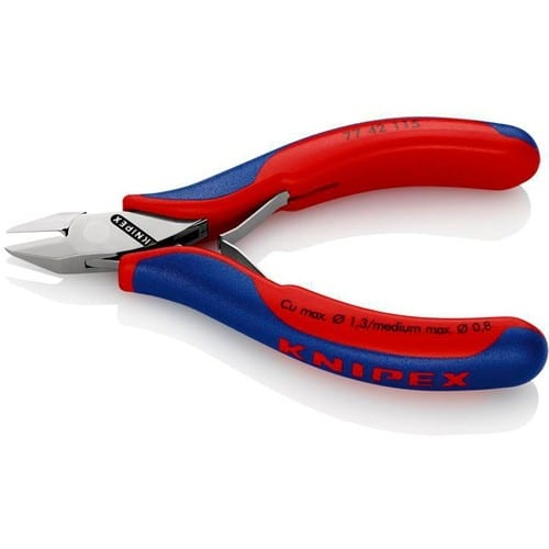 KNIPEX Elektronikseitenschneider L.115mm Form 4 Facette nein 2K-Hülle spiegelpol.KNIPEX
