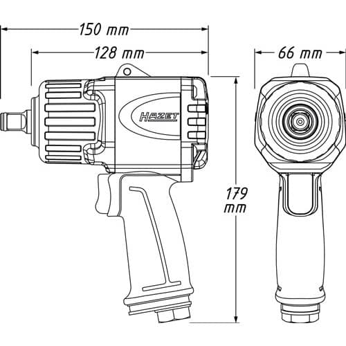 HAZET Druckluftschlagschrauber 9012TT 12,5mm (1/2Zoll) A4-kt.1356 Nm HAZET