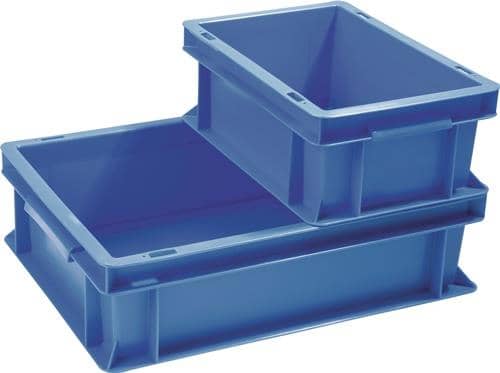 TECWERK Transportbehälter L600xB400xH120mm blau PP Muschelgr.Seitenwände geschl.TECWERK