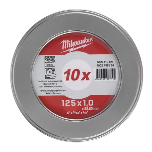 MILWAUKEE 10 x SCS41 1 mm Contractor in Metallbox Metalltrennscheibe Contractor 125 mm