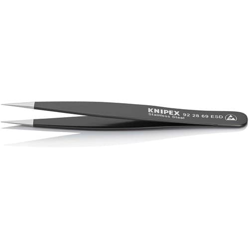KNIPEX Präzisionspinzette L.130mm ger.kräftig rostfr.antimagn.elektr.ableitend KNIPEX