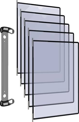 TARIFOLD Wandhalter 5 Sichttafeln PP schwarz m.Neodym-Magnetf.DIN A4 TARIFOLD