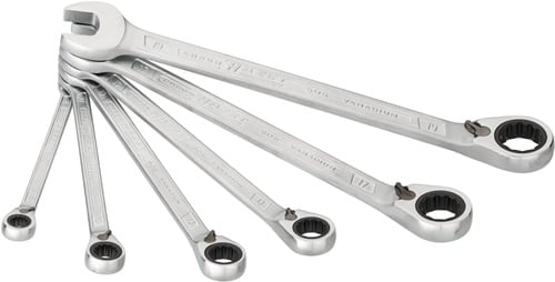 HAZET Knarrenringmaulschlüssel-Satz 606N/6 6-tlg.SW 8-19mm abgewinkelt,lang,schlank