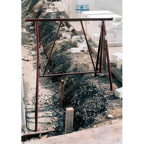 MÜBA Stahlrohr-Gerüstbock,lack.B120xH75cm 75-130cm m.Pfostenhalterung MÜBA