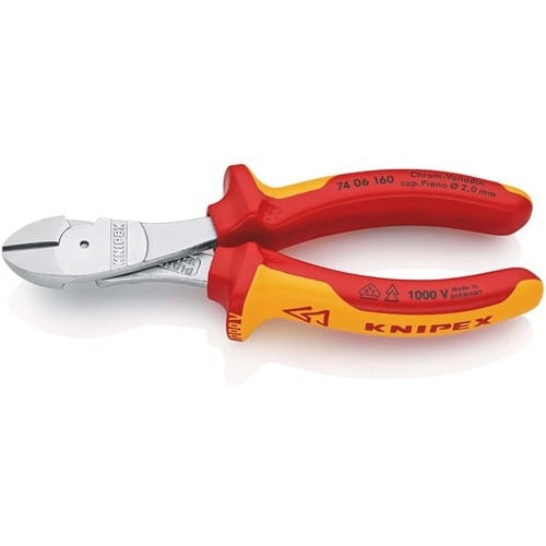 KNIPEX Kraftseitenschneider L.160mm VDE Form 0 Mehrkomp.-Hüllen KNIPEX