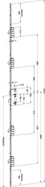 WINKHAUS Mehrfachverriegelung STV U2460 M4, 8/92, Falle Standard, Stahl