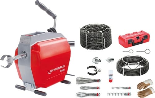 ROTHENBERGER Rohrreinigungsmaschine R 600 Set 230/50 V/Hz 467min-¹ 690 W f.Rohr-D.20-150mm