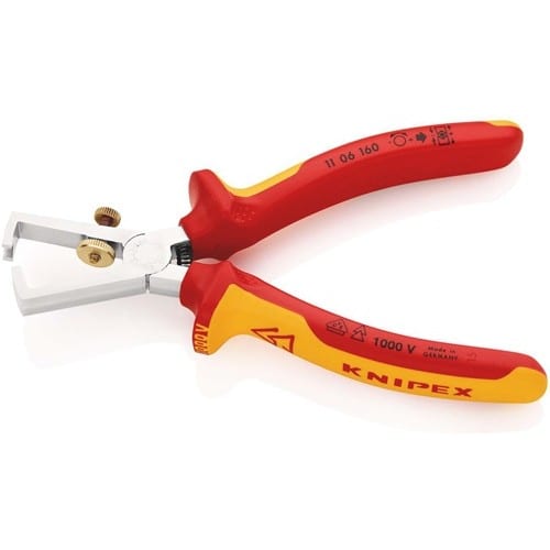 KNIPEX Abisolierzange L.160mm VDE verchr.Mehrkomp.-Hüllen m.Öffnungsf.KNIPEX