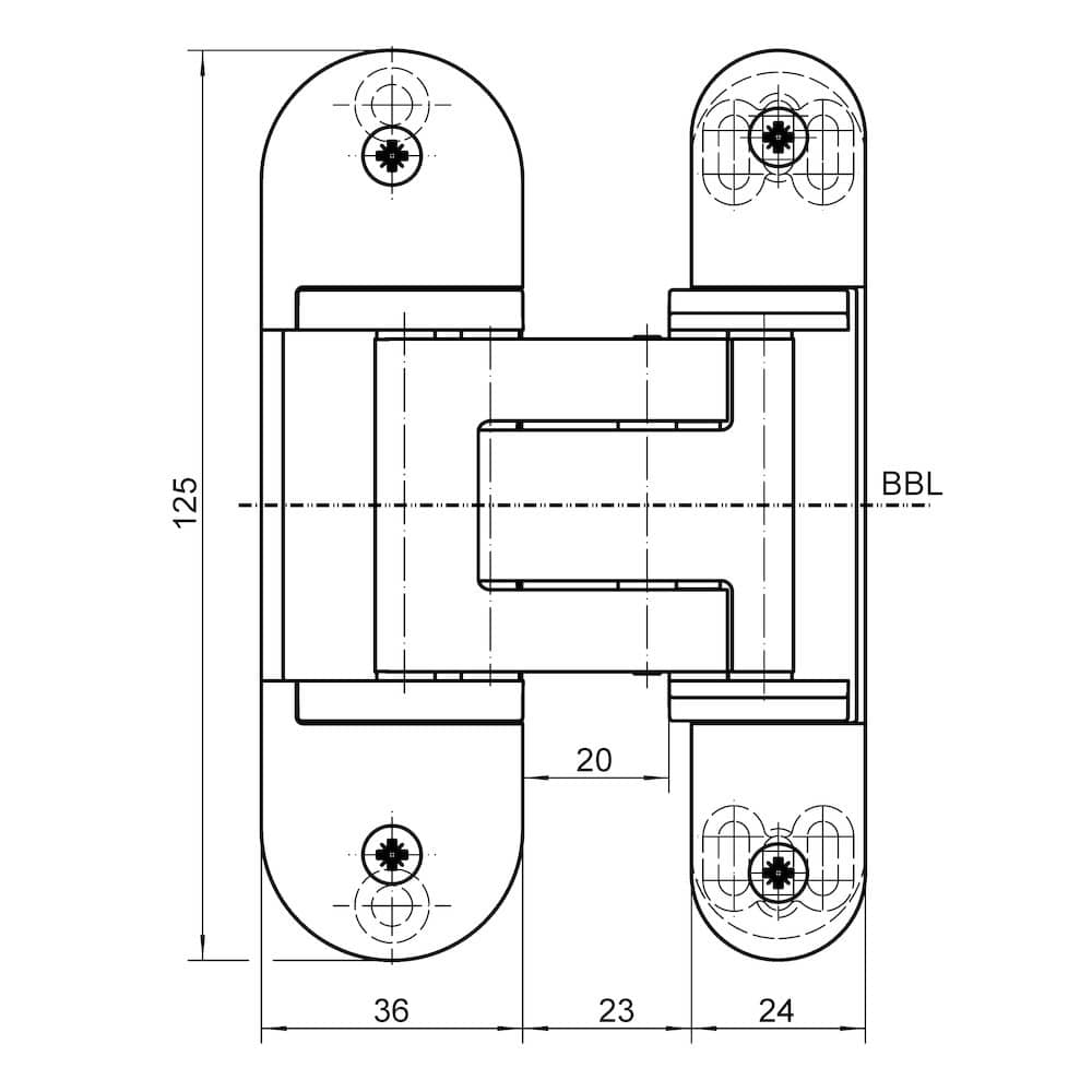SIMONSWERK Verdecktliegendes Türband TECTUS® TE 311 3D FVZ 44,