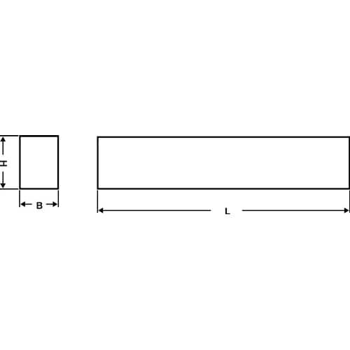 WILKE Drehling DIN 4964 Form D rechteck.B.6mmxH.4mm HSS-EW9Co10 L.100mm WILKE