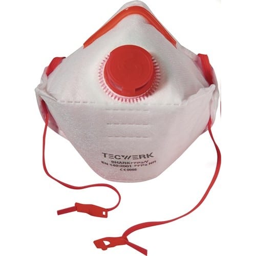 TECWERK Atemschutzmaske Shark FFP3/V NR D m.Ausatemventil,faltbar TECWERK