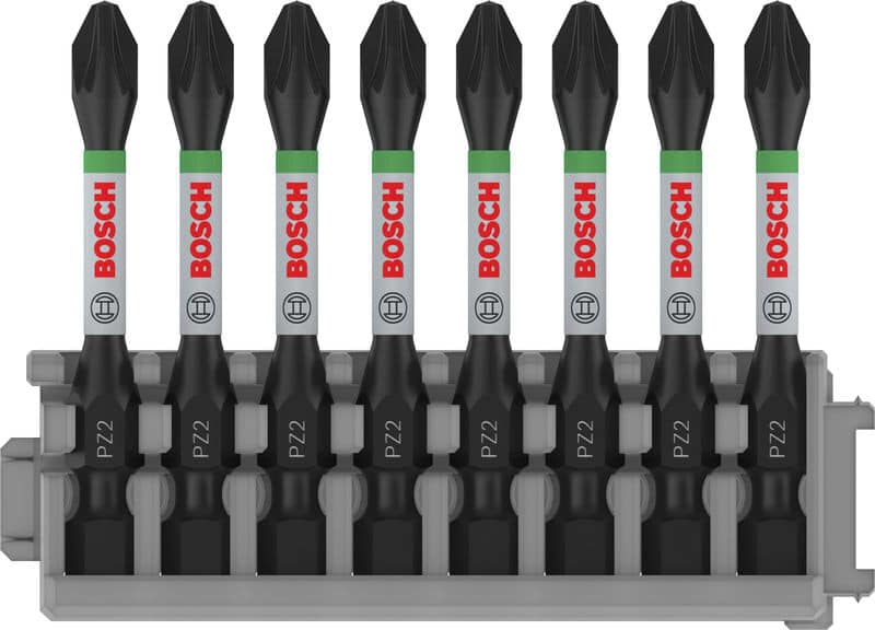 BOSCH Schrauberbit-Set Impact Control, 8-teilig, 8 x PZ2, 50 mm