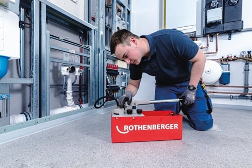 ROTHENBERGER Prüfpumpe RP 50 S Inox 0-60bar R 1/2 Zoll Saugvolumen p.Hub ca.45ml Edelstahl