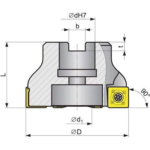 TECWERK Eckfräser D.50mm vern.m.IK Z.5 SDMT 120508 TECWERK