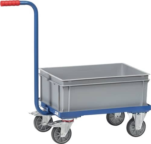 FETRA Griffroller L600xB400mm Winkelstahlplattform m.Ku.-Kasten blau Trgf.250kg