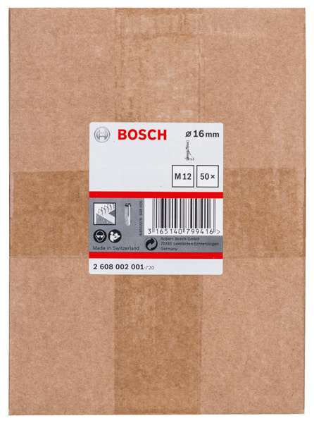 BOSCH Dübel, 16 mm, 50 mm, 50 Stück