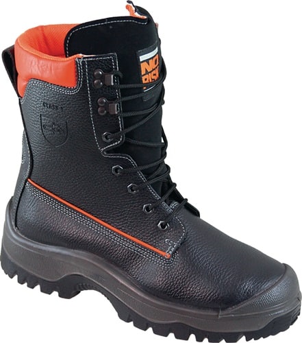 Forstsicherheitsstiefel NoRisk Gr.45 schwarz/orange Leder S3 SRC EN20345/EN17249