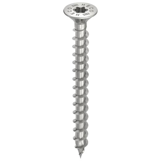 HECO TOPIX-plus A2 4,5 x 40, Senkkopf mit Frästaschen, Drive, HD-25, Variables Vollgewinde, blank, gleitbeschichtet
