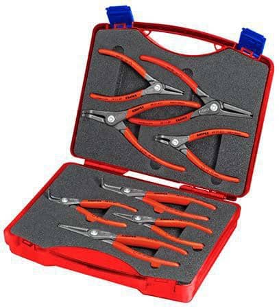 KNIPEX Sicherungszangensatz 8-tlg.in Ku.-Koffer 10-60mm KNIPEX