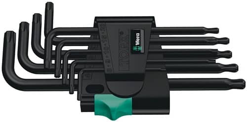 WERA Winkelschlüsselsatz 967/9 TX 1 9-tlg.T8-T40 m.Kugelk.Kunstoffhalter WERA