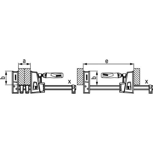 BESSEY Korpuszwinge KRE100-2K Spann-W.1000mm A.95mm Spreiz-W.min./max.255/1130mm BESSEY