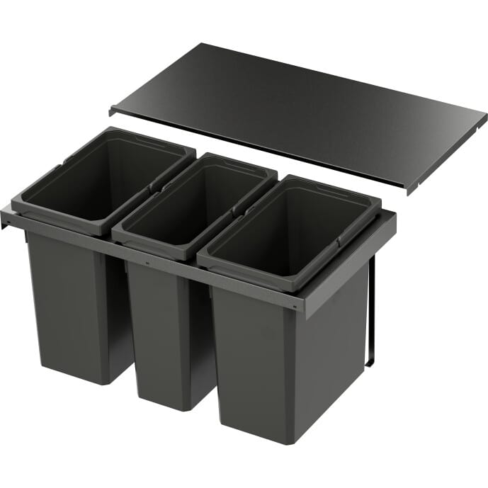 Abfalltrennsystem, ENVI-FLEX PRO, 800er/H426, 2x28/1x21 l, lavagrau Vauth Sagel