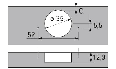 HETTICH Sensys Winkelscharnier W90 ohne Schließautomatik (Sensys 8669 W90), vernickelt, 9088181
