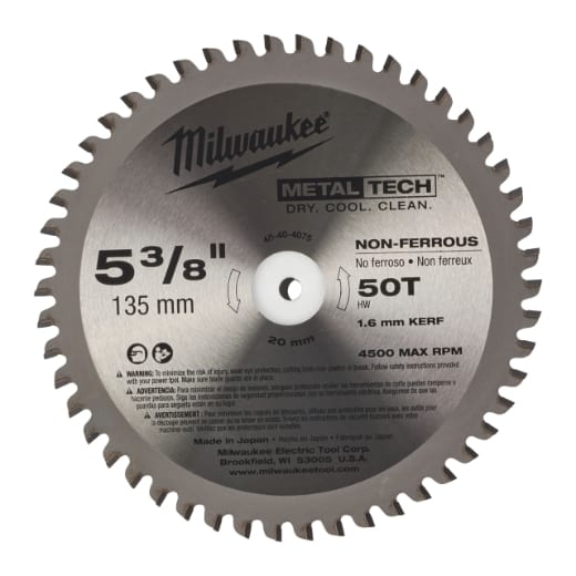 MILWAUKEE 135/20 mm Z50 Kreissägeblatt für Metall-Handkreissägen