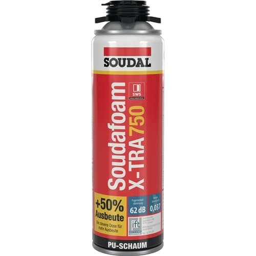 SOUDAL 1K-Pistolenschaum SOUDAFOAM X-TRA 750 500 ml B2 grau o.Einw.-Handsch.