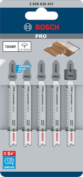 BOSCH Stichsägeblatt T 101 BIF Special for Laminate, 5er-Pack