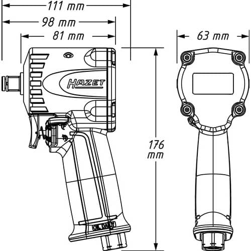 HAZET Druckluftschlagschrauber 9012M-1 12,5mm (1/2Zoll) A4-kt.678 Nm HAZET