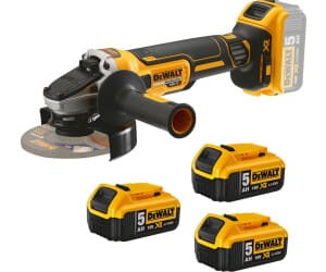 DEWALT Akku-Winkelschleifer 18V DCG 405 P3 125mm mit 3 Akkus 5,0 Ah