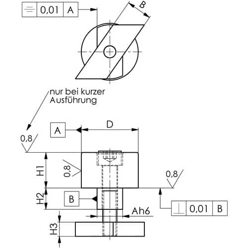 AMF Anschlagstück Nr.6328 Nut 22mm lang A.-L.50mm AMF
