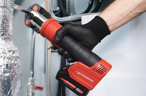 ROTHENBERGER Hybrid-Pressmaschine ROMAX NANO 32 kN 0-108mm Pressbacke iJAW SV 15,22,28mm,Akku