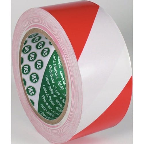 IKS Bodenmarkierungsband F33 PVC rot/weiß L.33m B.50mm Rl.IKS