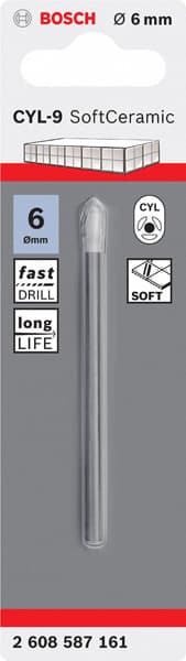 BOSCH Fliesenbohrer CYL-9 Ceramic, 6 x 80 mm