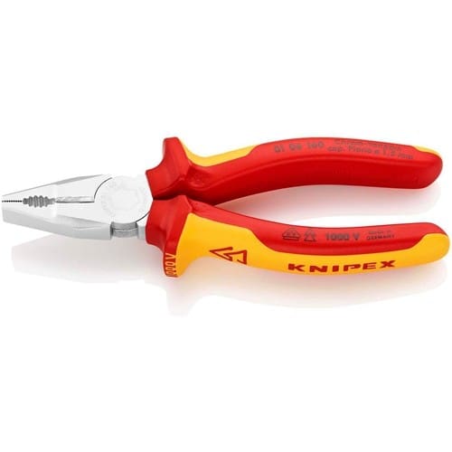 KNIPEX Kombizange L.160mm verchr.Mehrkomp.-Hüllen VDE KNIPEX