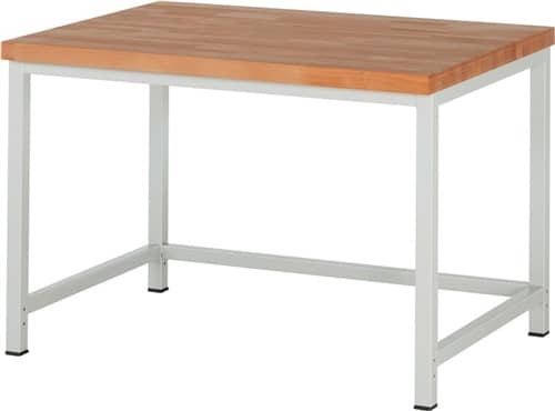 RAU Werkbank Classic B1250xT900xH840mm Buche massiv lichtgrau