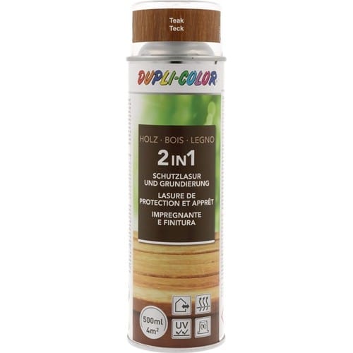DUPLI-COLOR Holzschutzlasur 2in1 Farbe teak 500ml Spraydose DUPLI-COLOR