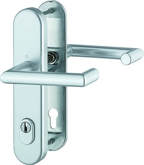 HOPPE® FH Schutz-Drückergarnitur mit Langschild Rotterdam FS-1401F/3332ZA/3310, Aluminium 3962993