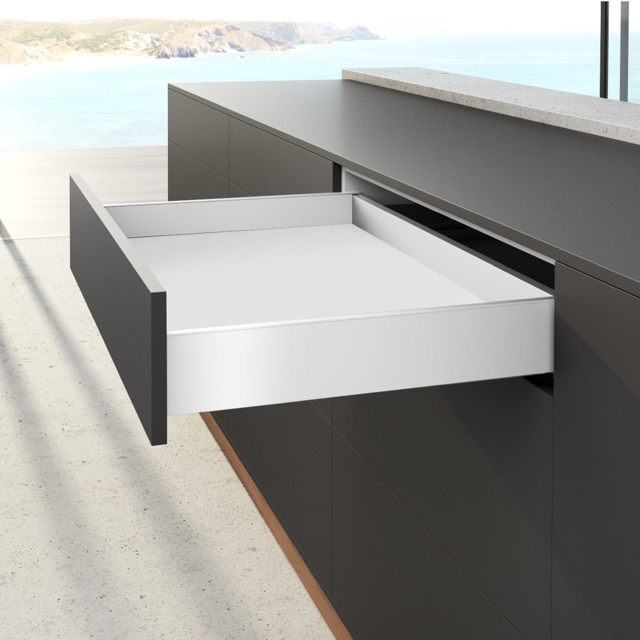 HETTICH AvanTech YOU Set Zarge, Höhe 101 mm x NL 650 mm, weiß, links und rechts, 9353391