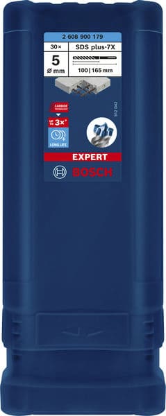 BOSCH EXPERT SDS plus-7X Hammerbohrer, 5 x 100 x 165 mm, 30-tlg.. Für Bohrhämmer