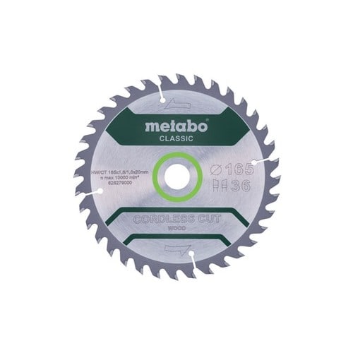 METABO Kreissägeblatt cordless cut wood classic AD 165mm Z.36 Bohr.20mm Schnitt-B.1,6mm