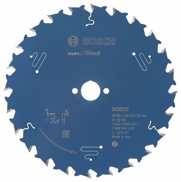 BOSCH Kreissägeblatt Expert for Wood, 180 x 20 x 2,6 mm, 24