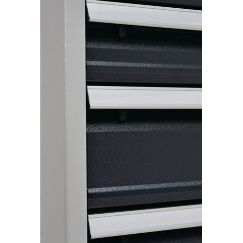 BEDRUNKA+HIRTH Schubladenschrank H1019xB705xT736mm lichtgrau/grau 6 Schubl.Voll.Bedrunka