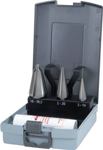 Blechschälbohrer-Satz 3-14 / 5-20 / 16-30,5 mm 4 teilig ABS-Kunststoffkassette RUKO
