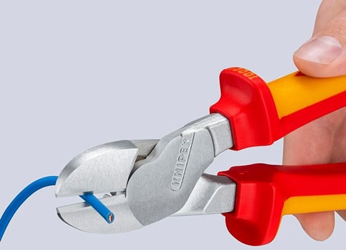 KNIPEX Kraft-Seitenschneider isoliert m.MK-Hüllen VDE verchromt 250mm