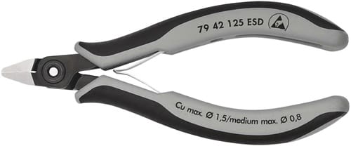 KNIPEX Präzisions-Elektronik-Seitenschneider L.125mm Form 4 Facette nein pol.