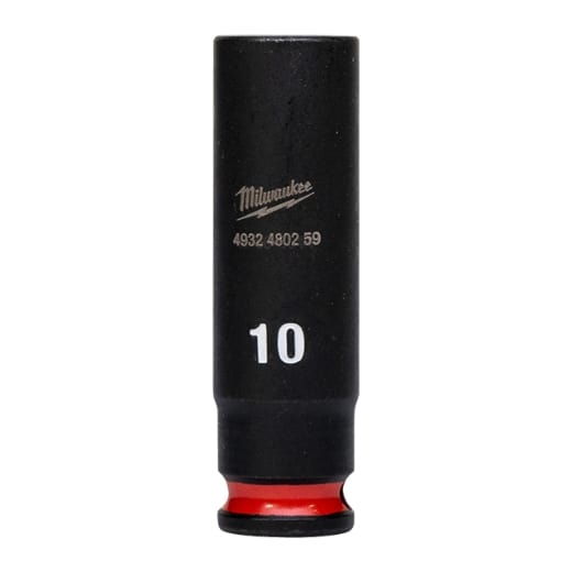 MILWAUKEE 10 x 50 mm SHOCKWAVE Schlagnuss 1/4" lang